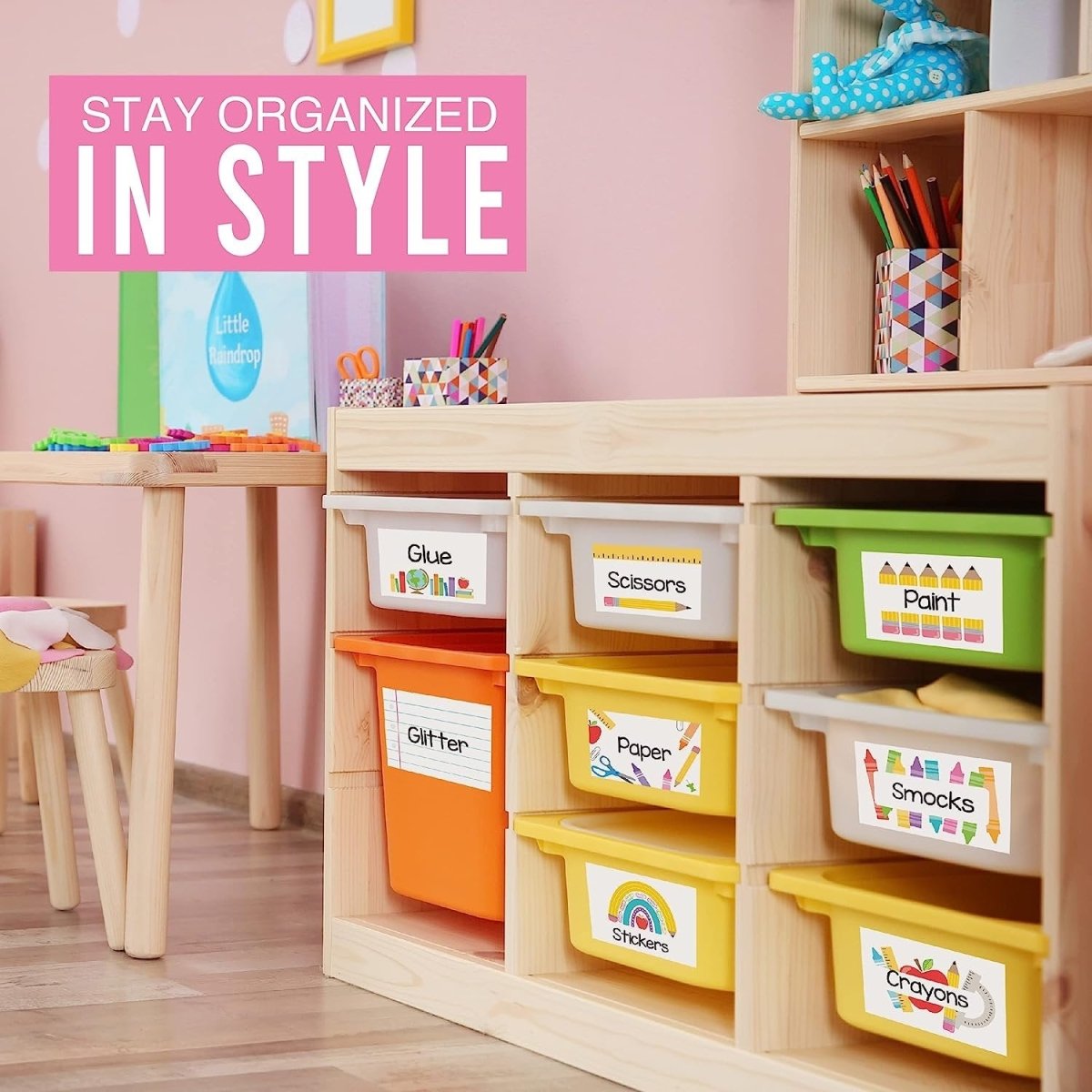 Name Tag Stickers, Colorful Pack of 56 - Hadley Designs Prek