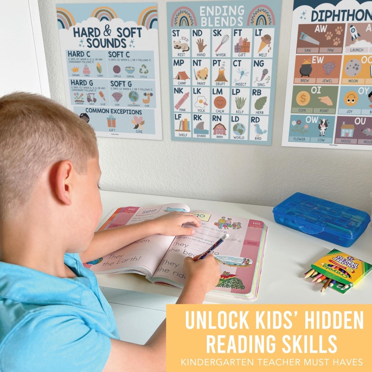 Phonics Foundations Kit: Boho 9 Poster Pack - Hadley Designs Prek