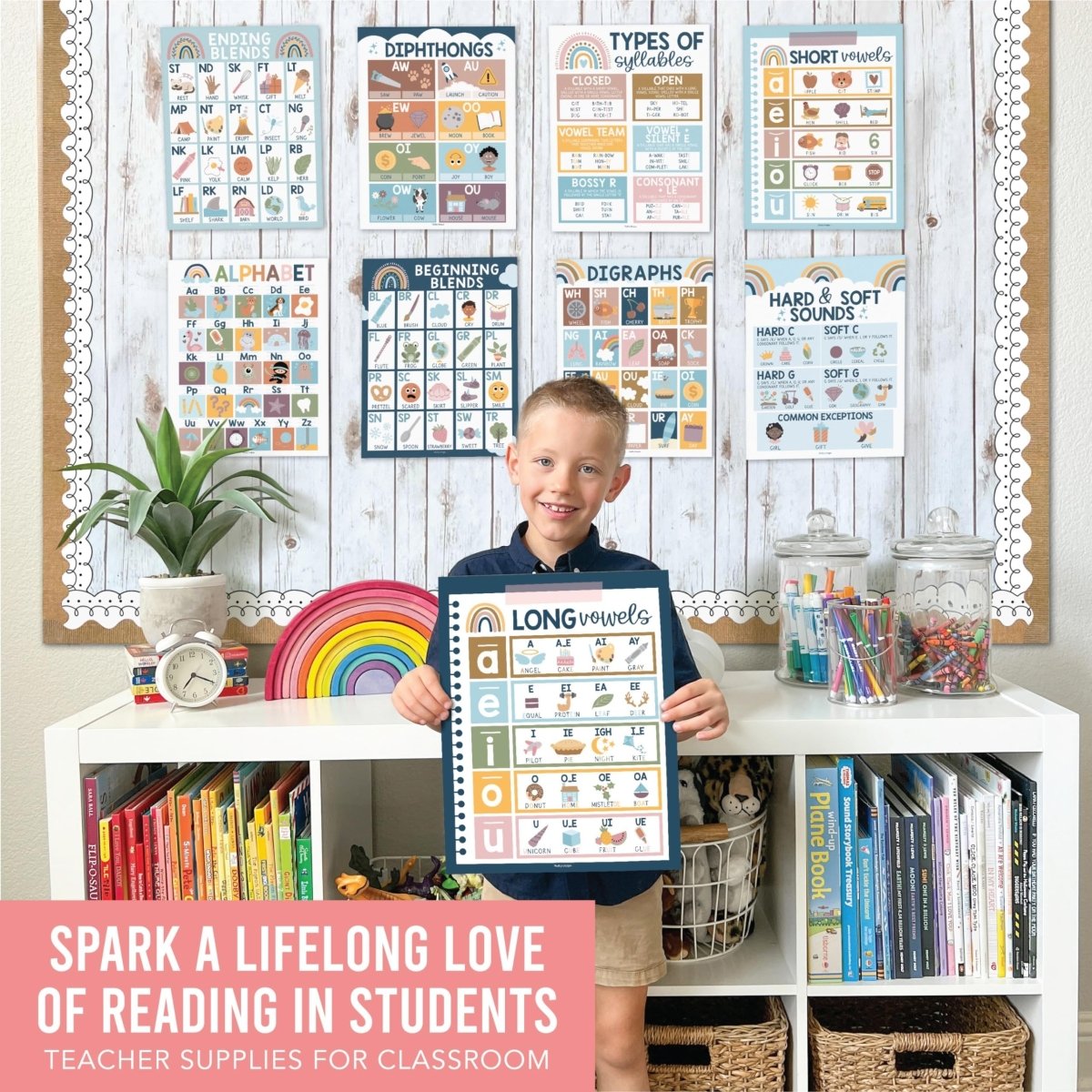 Phonics Foundations Kit: Boho 9 Poster Pack - Hadley Designs Prek