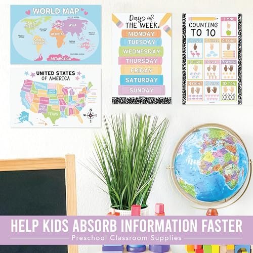 Preschool Head Start Kit, Black & White 16 Poster Pack - Hadley Designs Prek