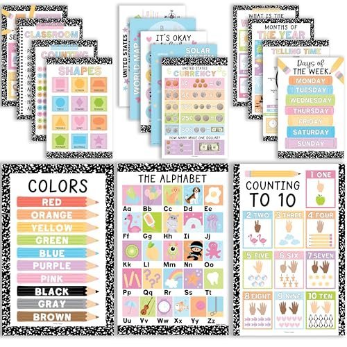 Preschool Head Start Kit, Black & White 16 Poster Pack - Hadley Designs Prek