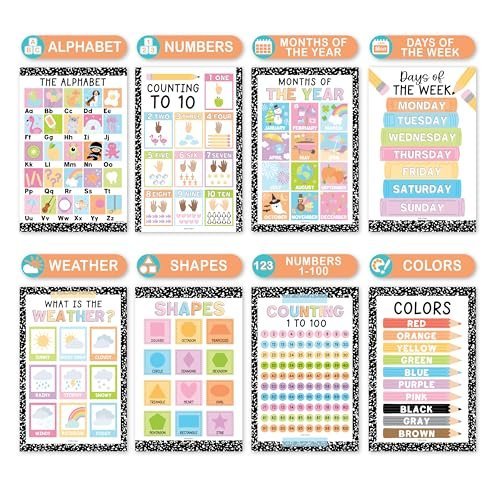 Preschool Head Start Kit, Black & White 16 Poster Pack - Hadley Designs Prek