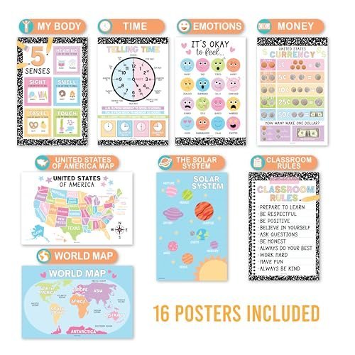 Preschool Head Start Kit, Black & White 16 Poster Pack - Hadley Designs Prek