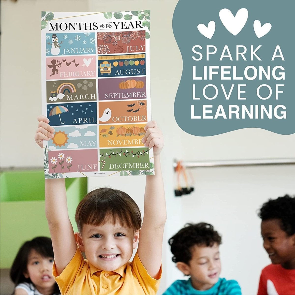 Preschool Head Start Kit, Greenery 16 Poster Pack - Hadley Designs Prek