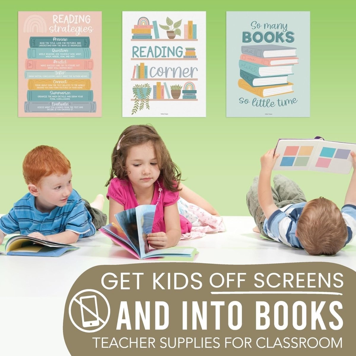 Reading Corner Kit: Boho 6 Poster Pack - Hadley Designs Prek