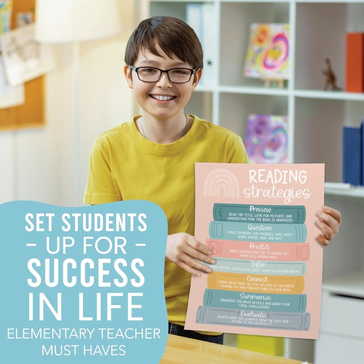 Reading Corner Kit: Boho 6 Poster Pack - Hadley Designs Prek