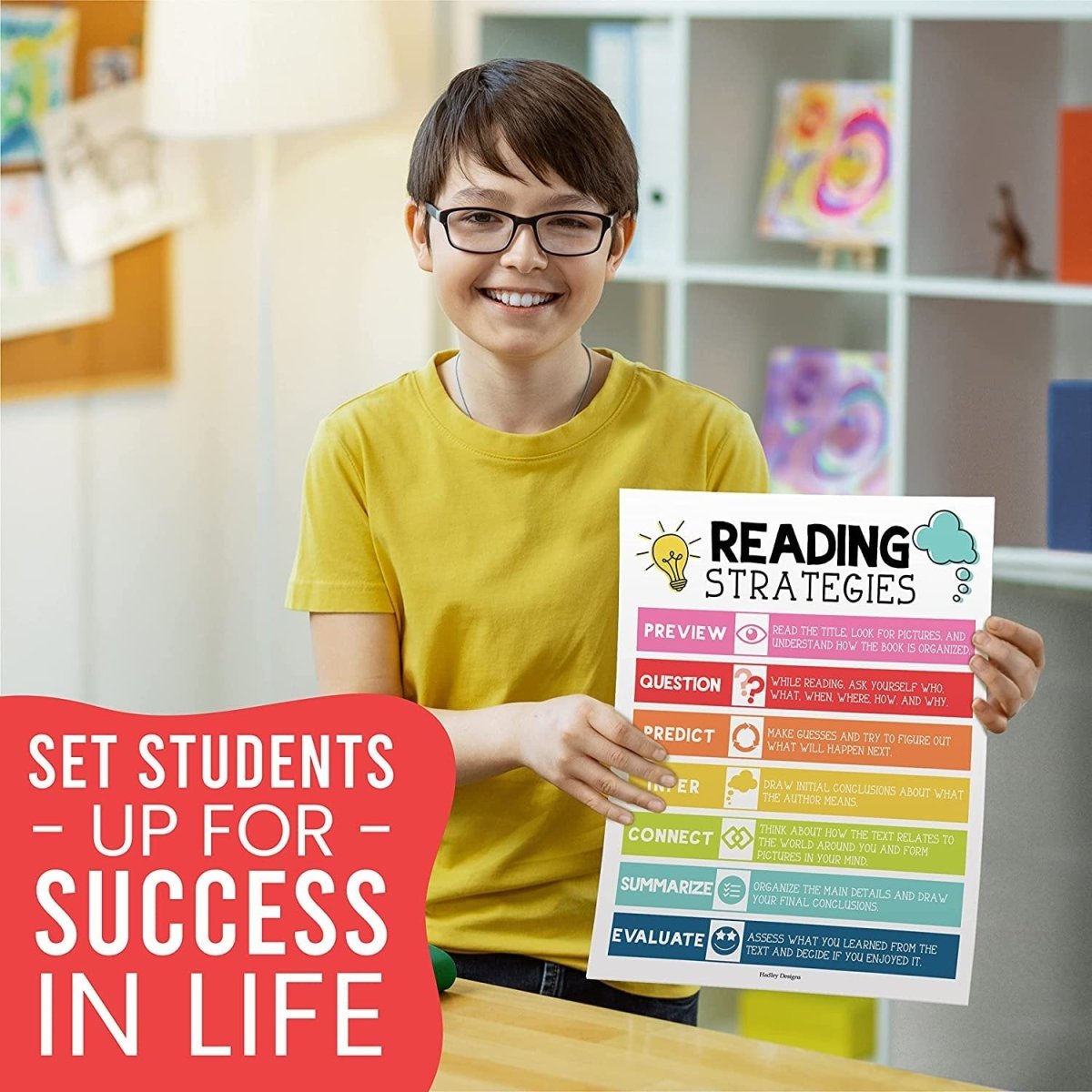 Reading Habit Builder Bundle: Colorful 6 Poster Pack - Hadley Designs Prek