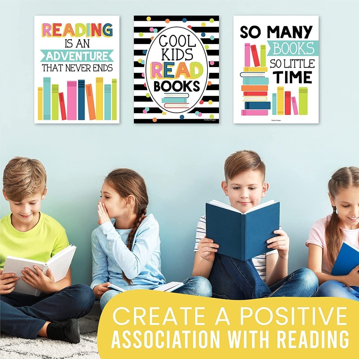 Reading Roots Posters Reading Corner Kit: Colorful 6 Poster Pack – Hadley Designs Prek