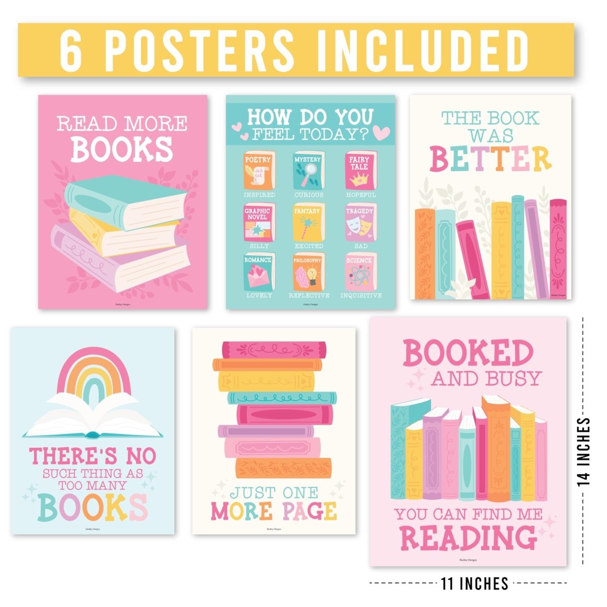 Reading Habit Builder Kit: Boho 6 Poster Pack - Hadley Designs Prek
