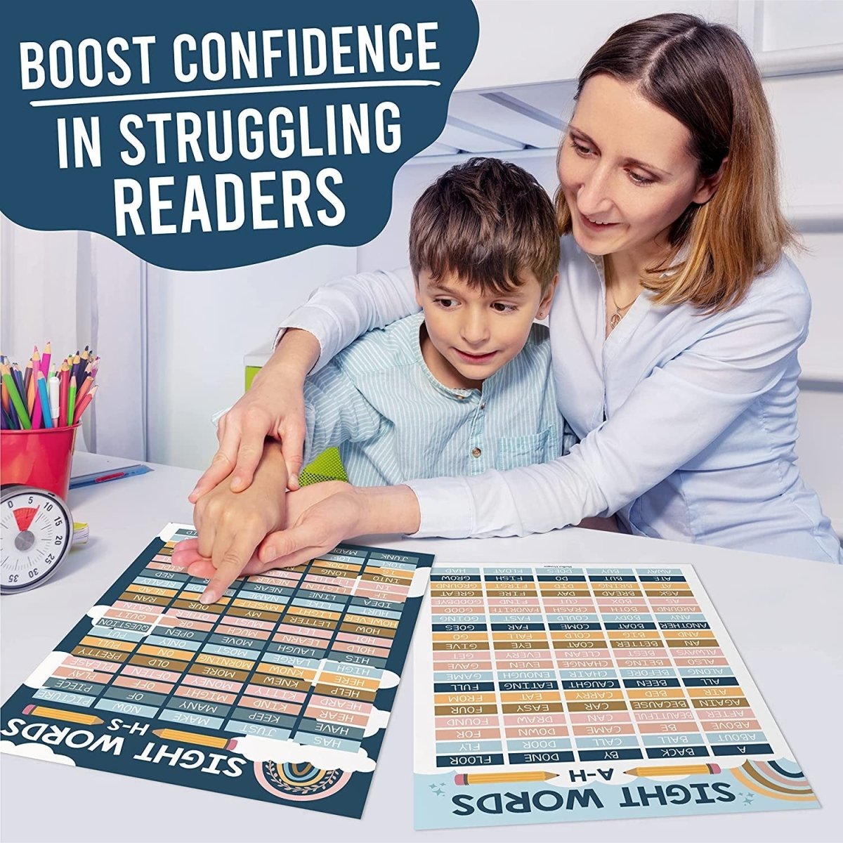 Sight Words Reading Kit: Boho 8 Poster Pack - Hadley Designs Prek