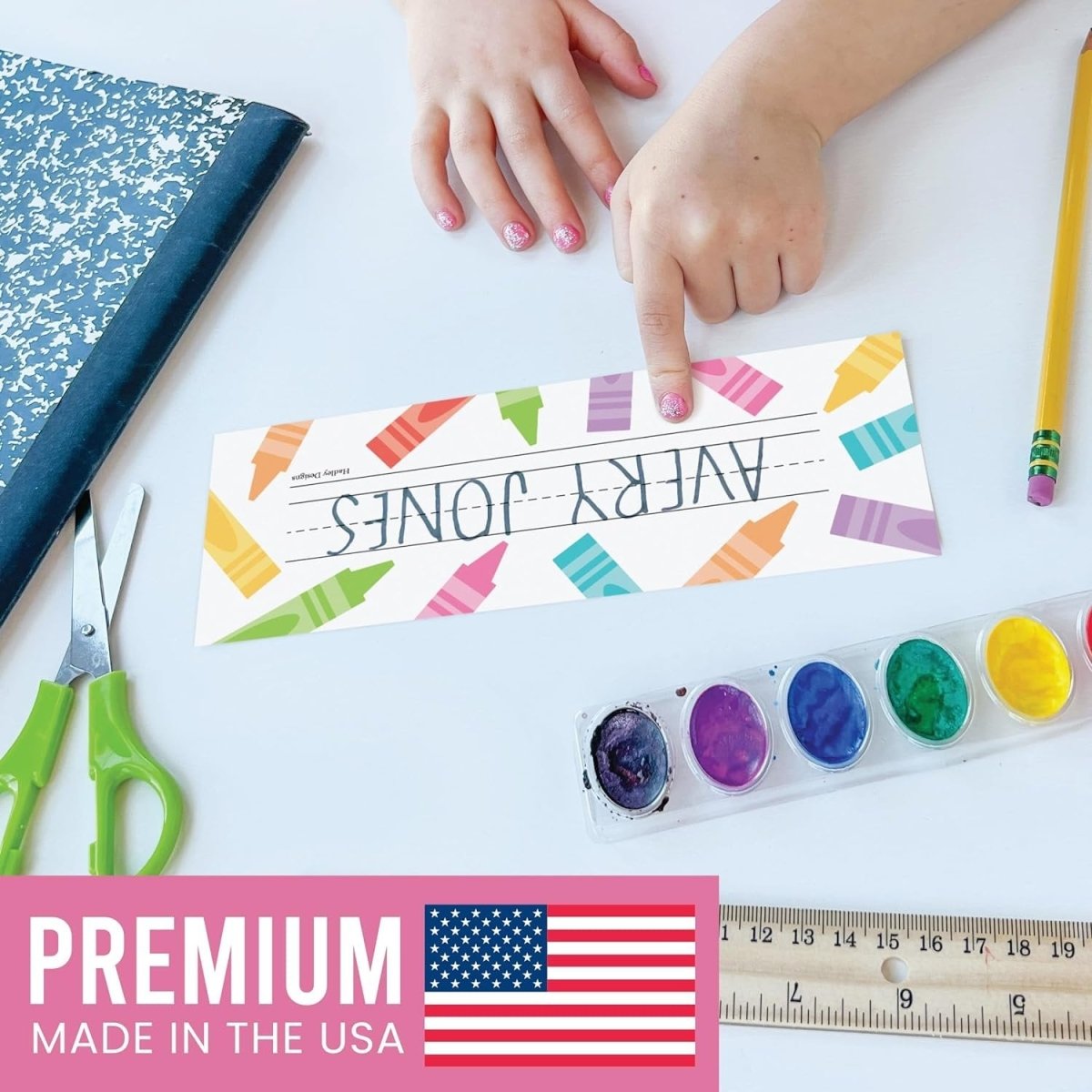 Student Desk Name Tags, Colorful Pack of 25 - Hadley Designs Prek