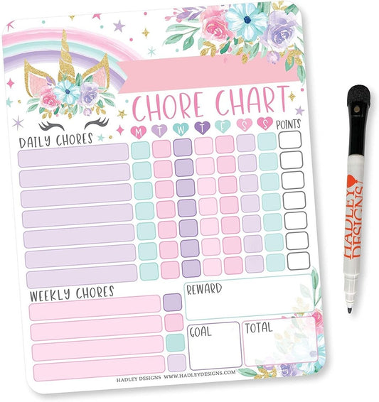 Unicorn Chore Charts | Home Organization - Hadley Designs Prek